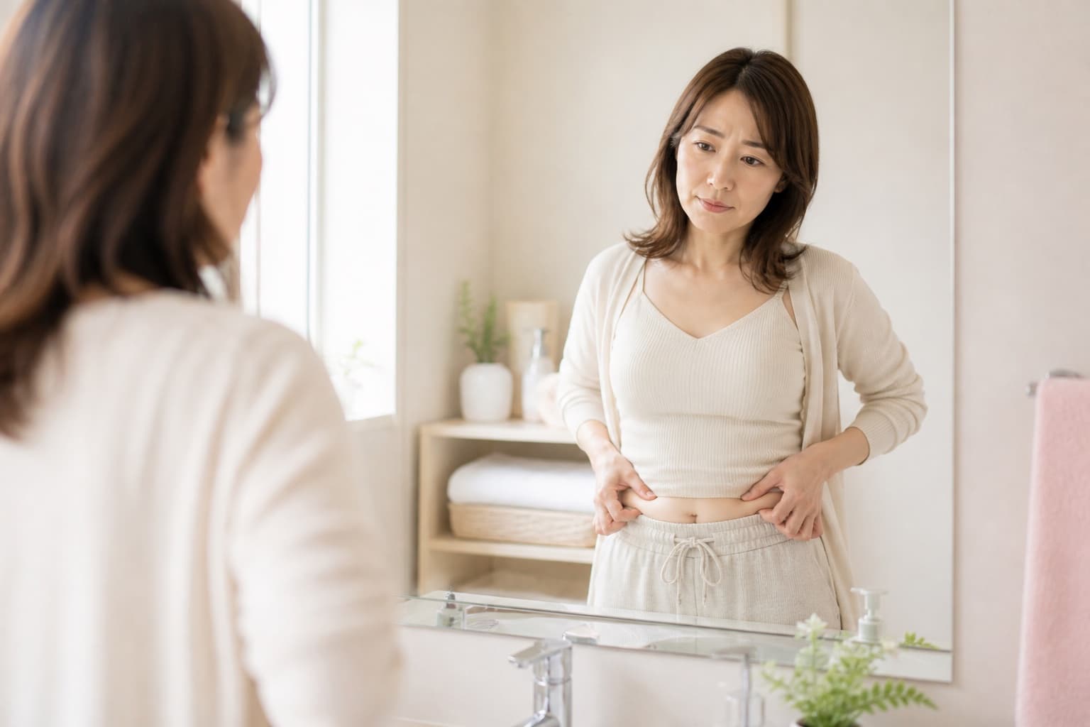 リバウンドで体型維持に悩む女性