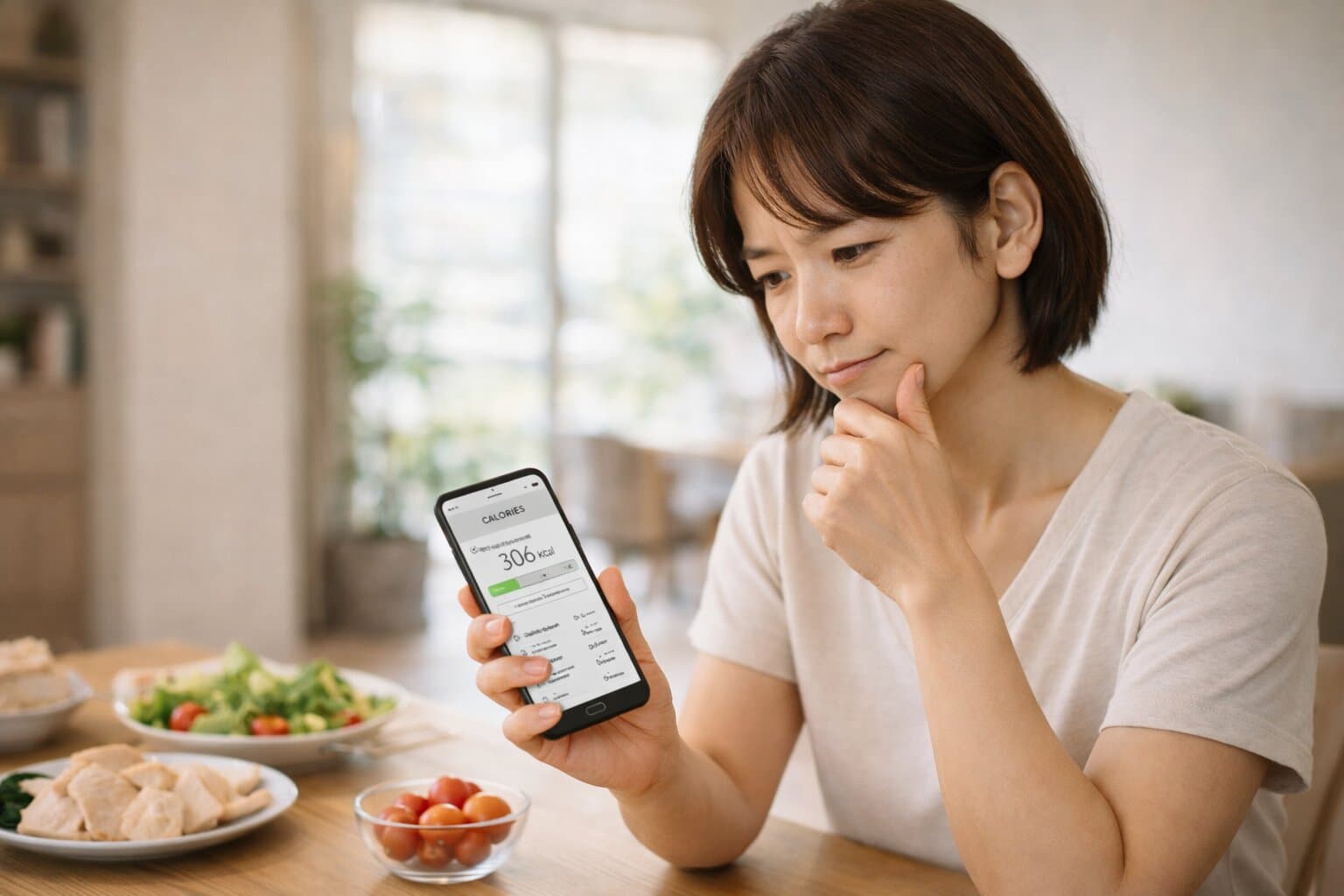 カロリー計算に悩む人