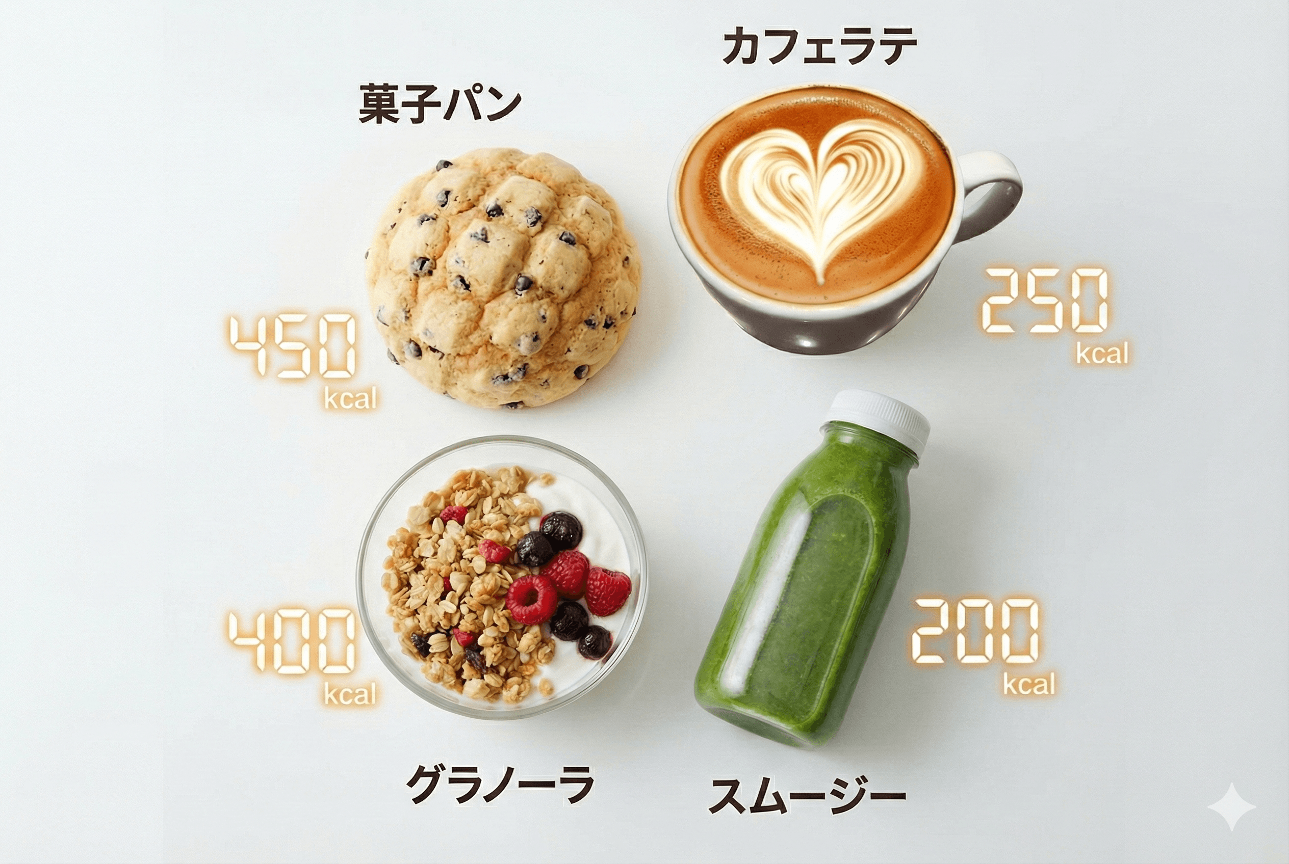 菓子パンとカフェラテ