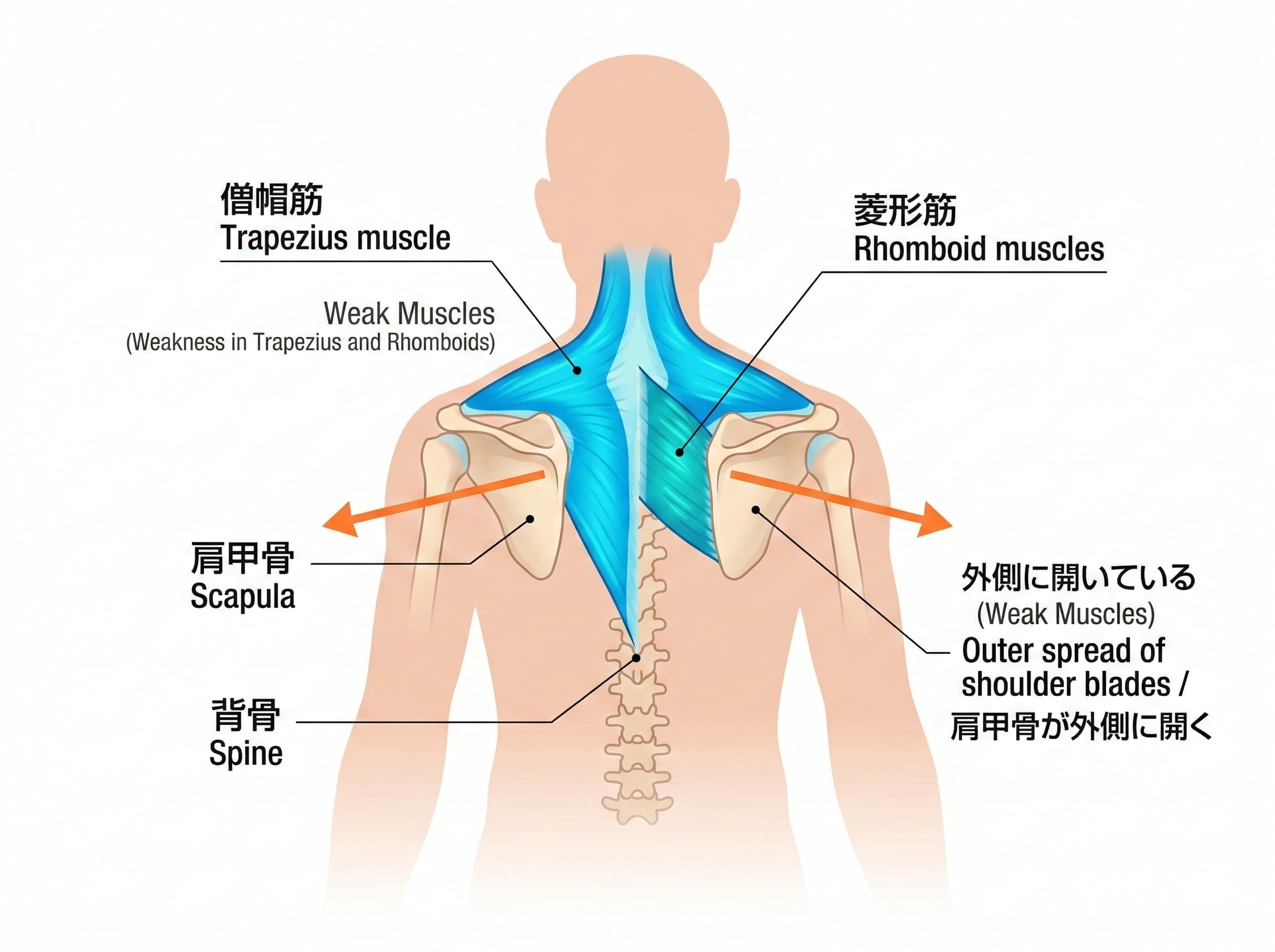 胸の筋肉が硬くなるイメージ
