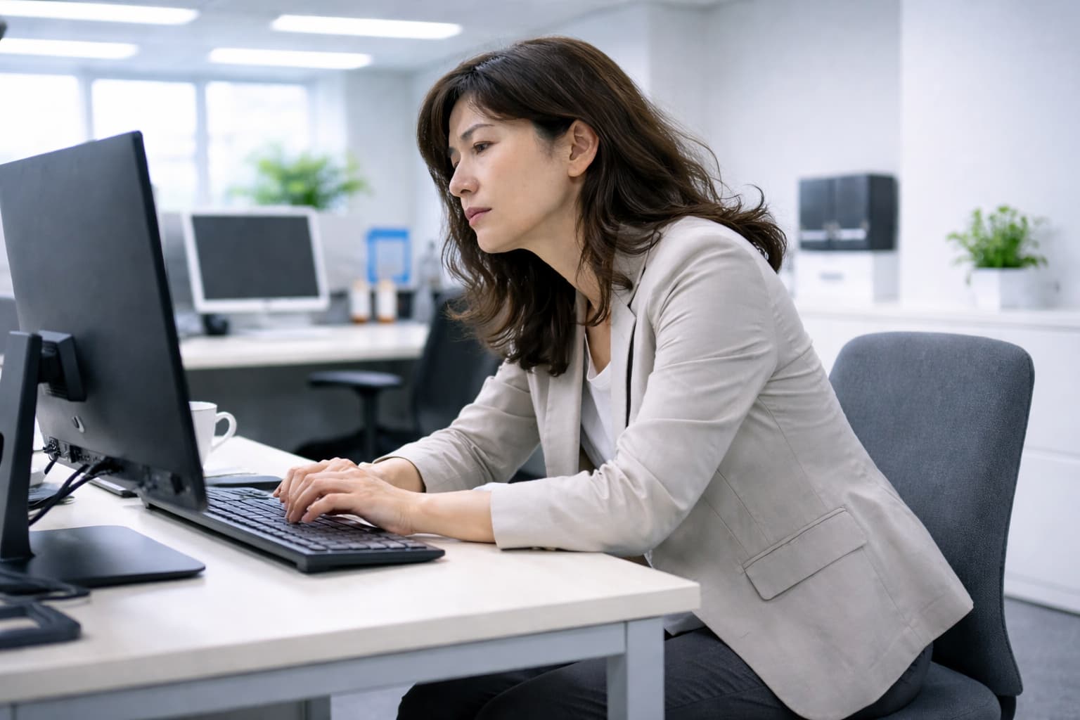 デスクワークをする人