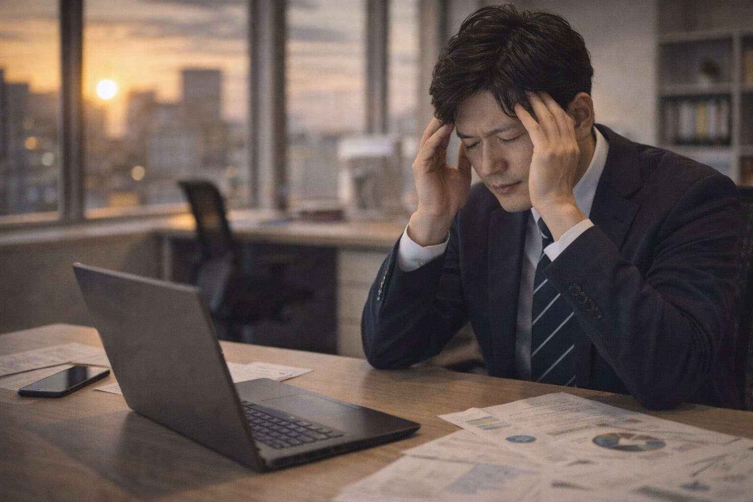 仕事で疲れた人