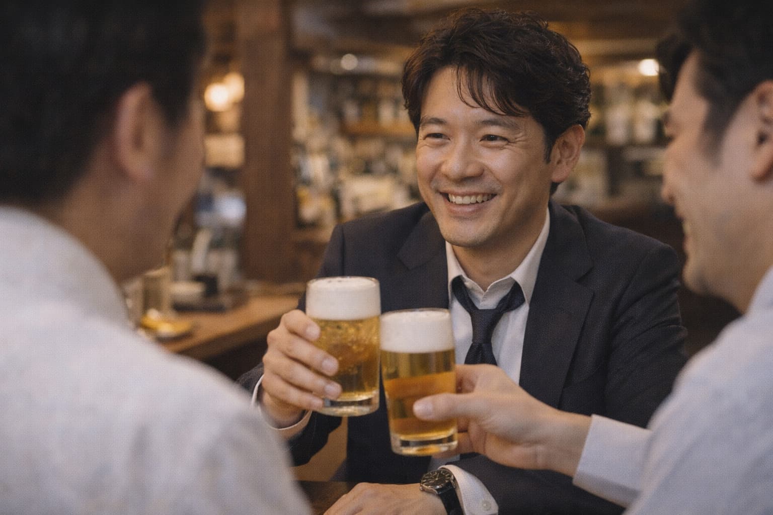 ビールを楽しむ様子