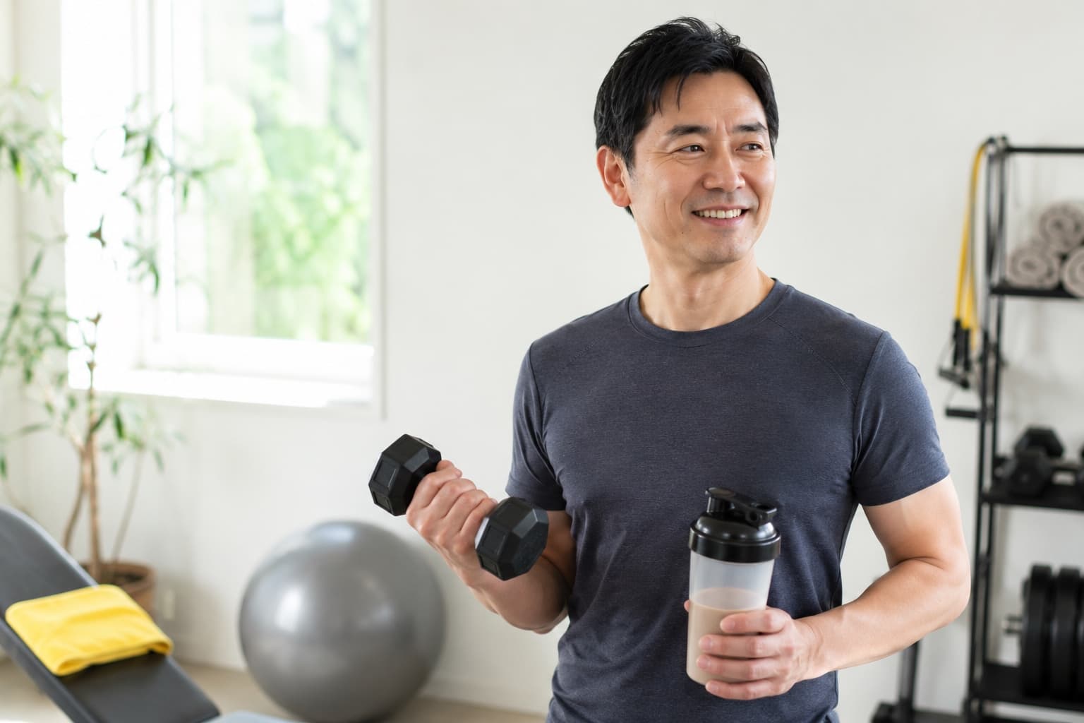 筋トレとタンパク質で筋肉を守りながら脂肪を減らすイメージ