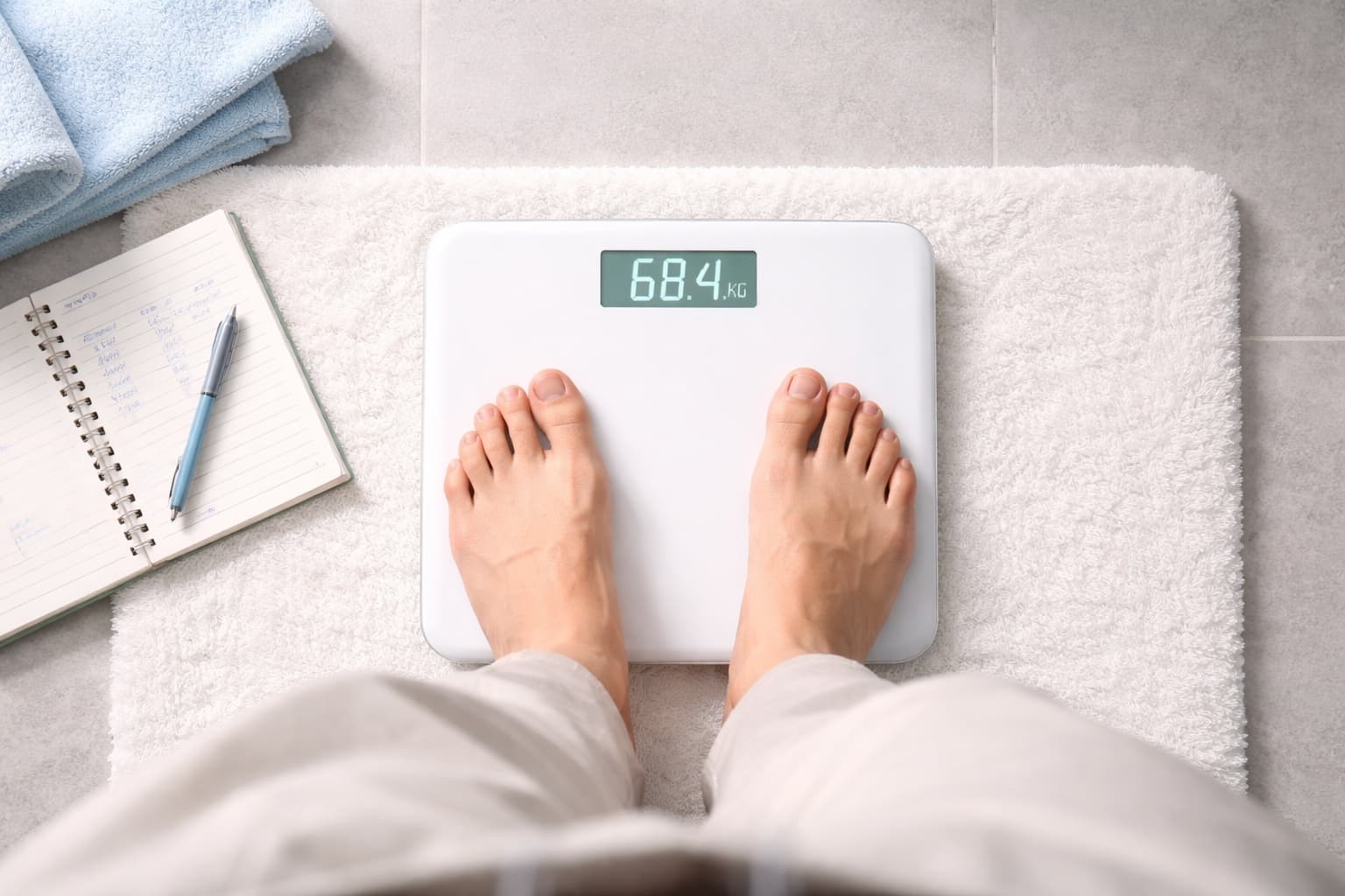 禁酒後の体重変化のイメージ