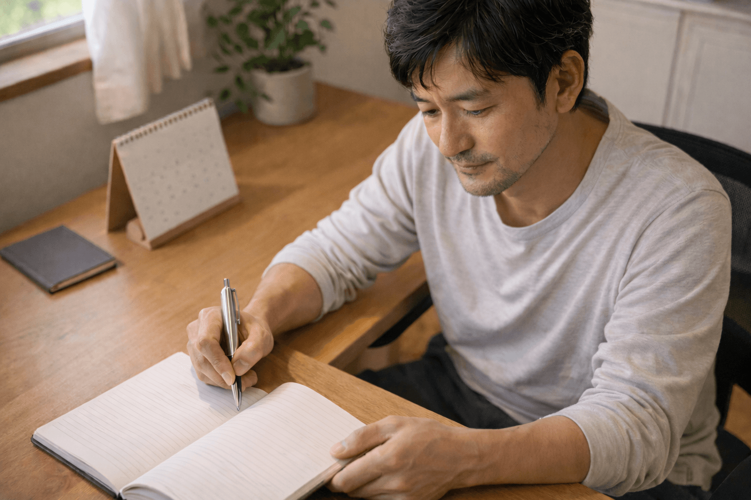 目標に向かって前向きに取り組む様子