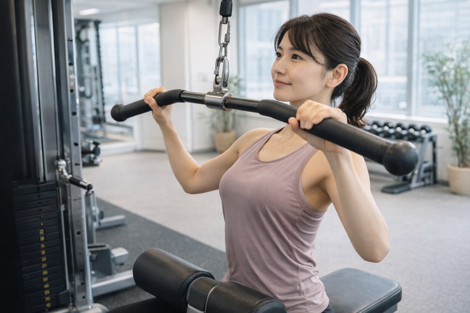 正しい姿勢でトレーニングをする人