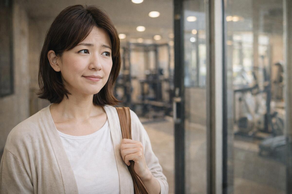 ジムへの不安を抱える人のイメージ