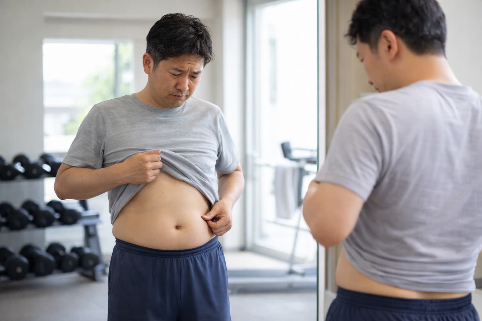 痩せたのにお腹が凹まない40代へ|原因と引き締める方法