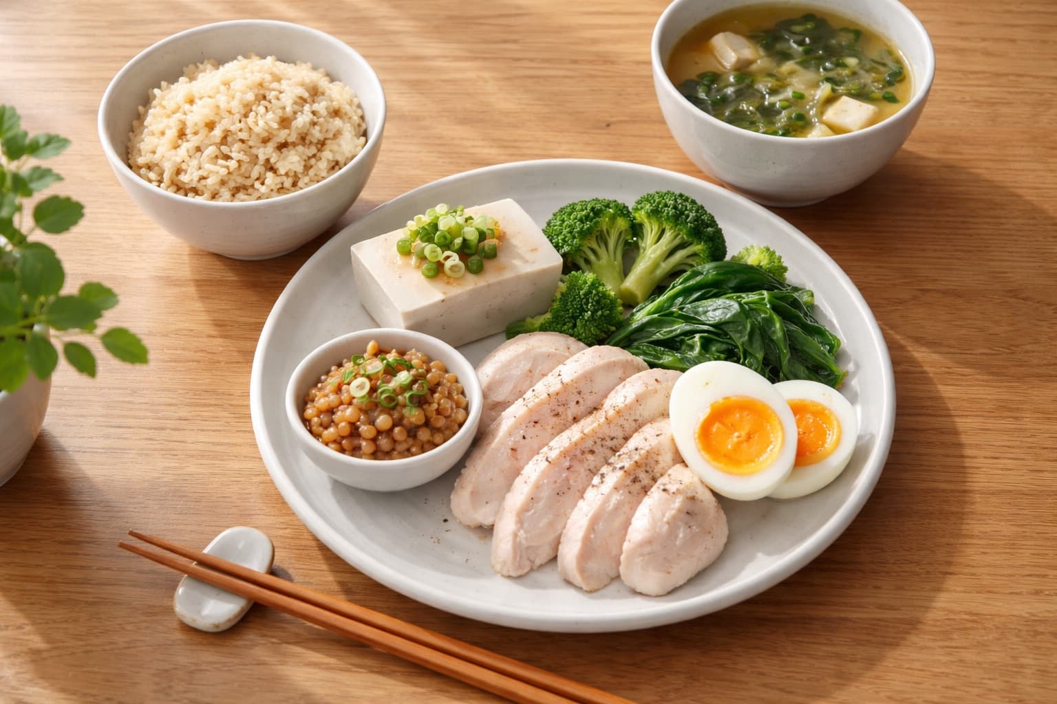 高タンパク食材が揃った食事