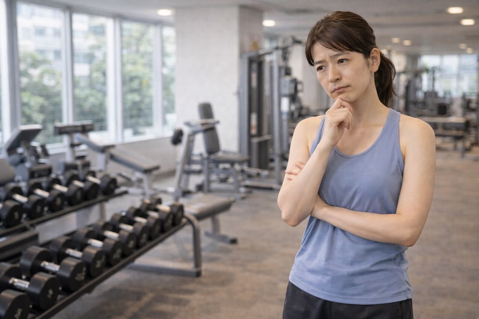 筋トレに不安を感じる女性