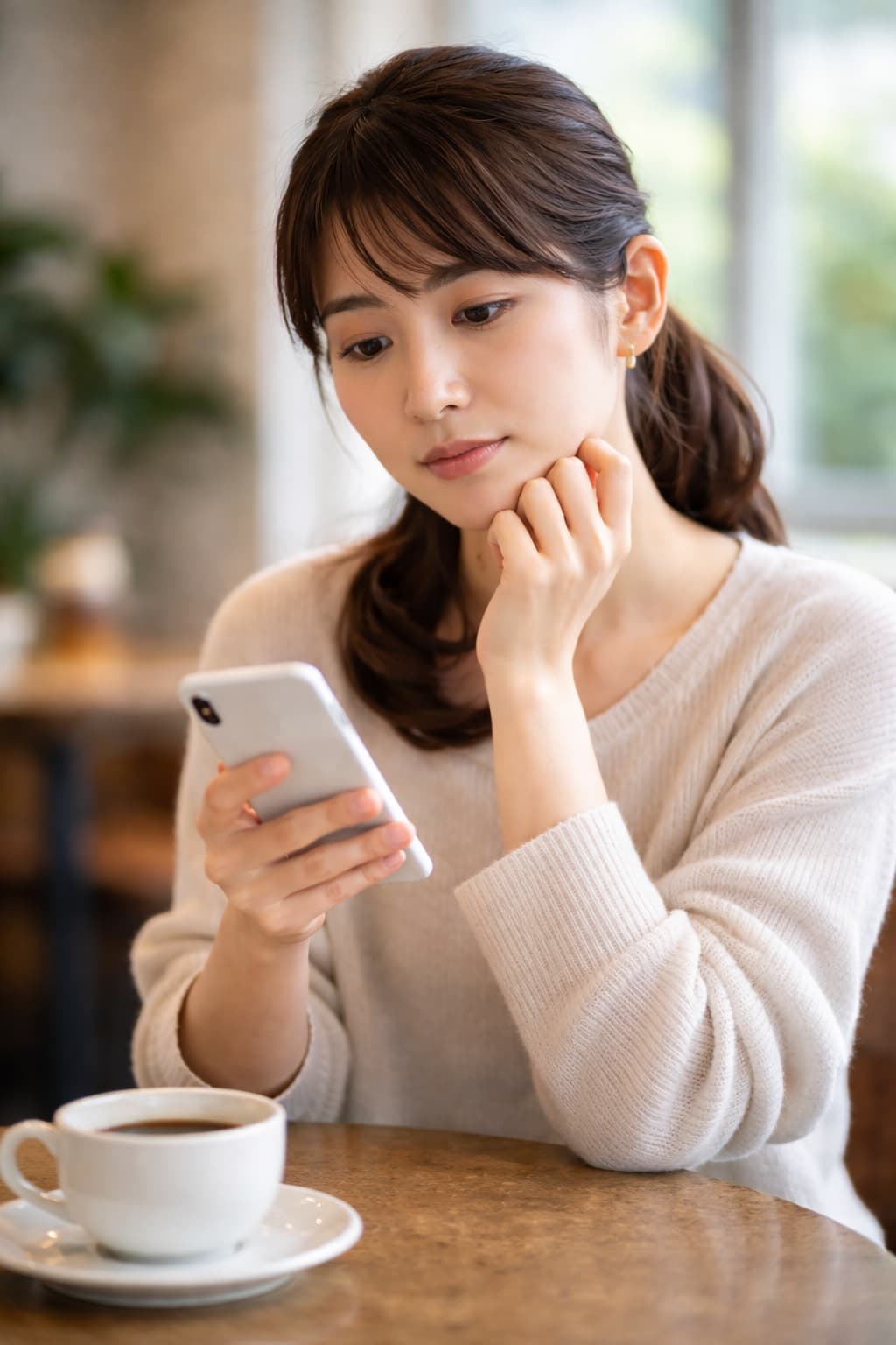 トレーニングについて悩む女性